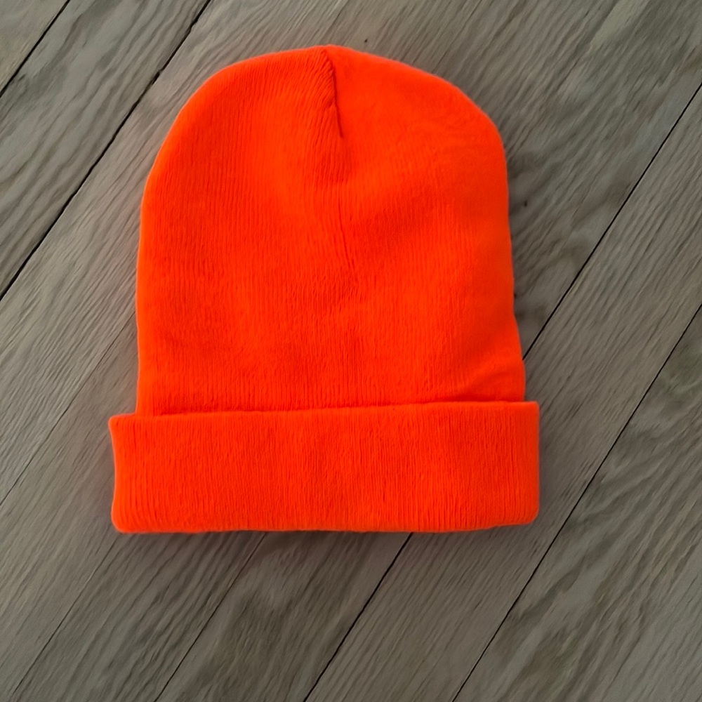 neon orange beanie